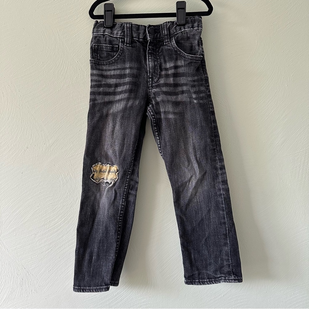 GAP Batman Straight Fit Black Denim Jeans with adjustable waist